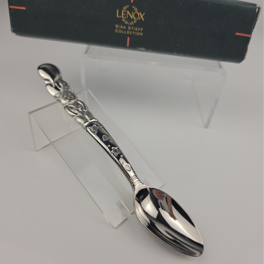NOS Lenox Kirk Stieff Collection Infant Feeding Spoon China Bears 9849023